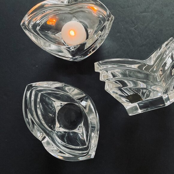 VINTAGE MIKASA Set of 3 Art Deco Votive Candleholders EUC - Picture 3 of 9